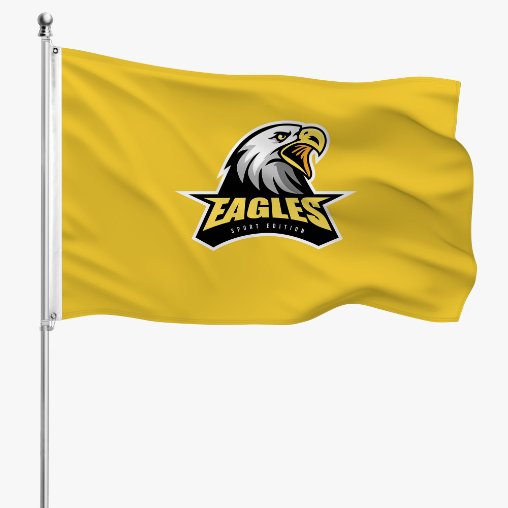 Custom rectangular pole flag with full-color print