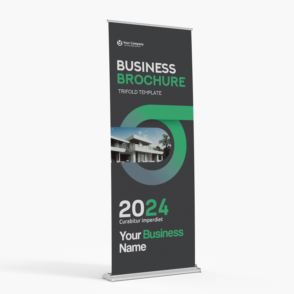 SD retractable banner stand with low-profile aluminum base