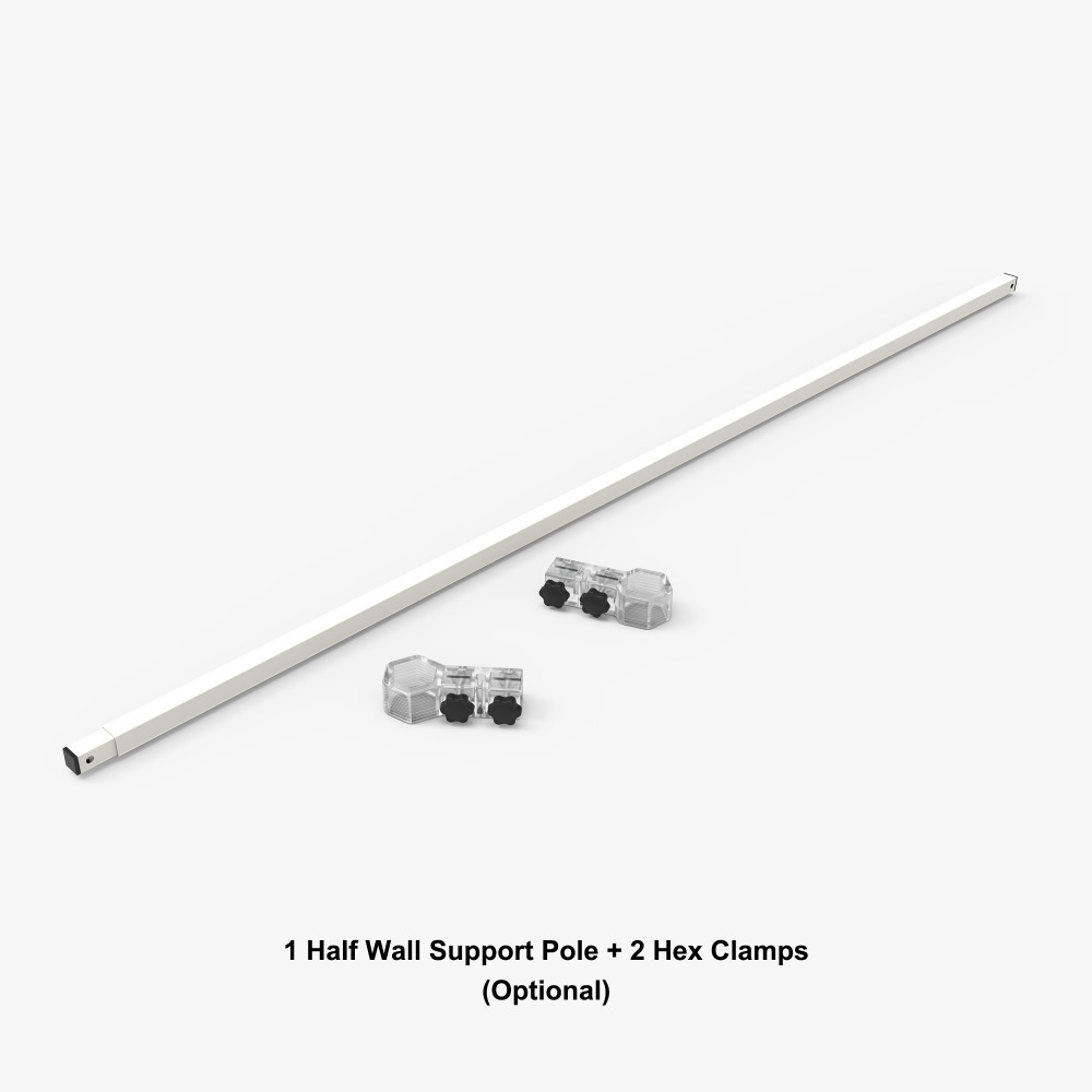 Event-tent half-wall support hardware