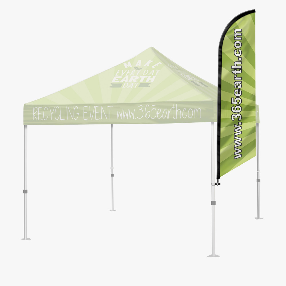 Medium feather tent flag kit with pole and tent-frame holder