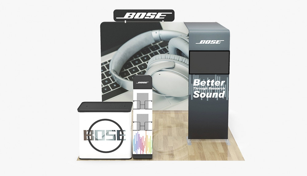 10 by 10 foot trade-show booth package shown as a complete exhibit